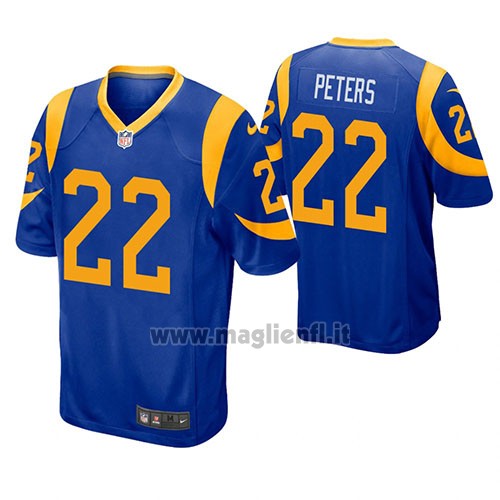 Maglia NFL Game Los Angeles Rams Marcus Peters Blu Giallo